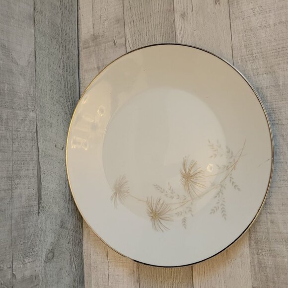 Vintage Mikasa Bon Air Round Platter Silver Rim Floral Design 12 Inches - Picture 1 of 5